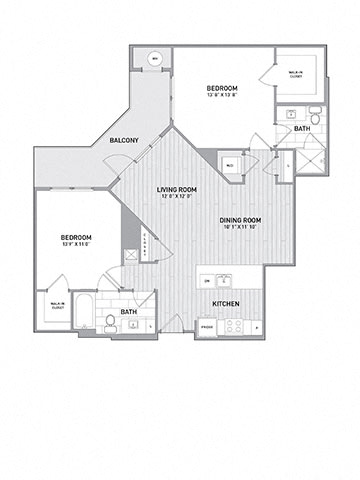 Floor Plan  Marvelous 2 BED 2 BATH Floor Plan at Indigo 301 Apartments, Pennsylvania, 19406