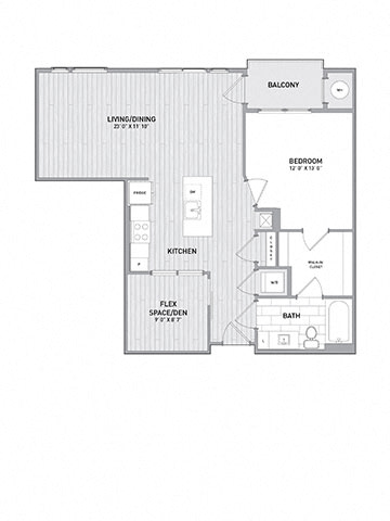 Spacious 1 BED 1 BATH w/ DEN Floor Plan at Indigo 301 Apartments, King of Prussia, PA