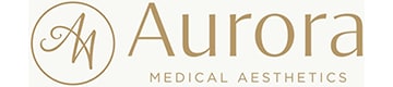 The image is a logo for a company named Aurora that specializes in medical aesthetics.