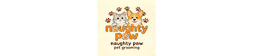 A logo for a pet grooming business featuring two cats.