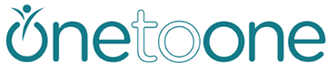 The image shows the word "onetoone" in a stylized font with a small figure of a person above the letter 'o'.