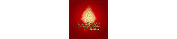 A red background with a flame and the words "Fashion Halifax" written in gold.