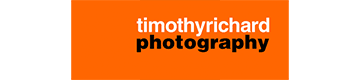 A logo with the text "timothyrichard photography" in white on an orange background.