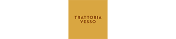 A book with a yellow cover titled "Trattoria Vesso".
