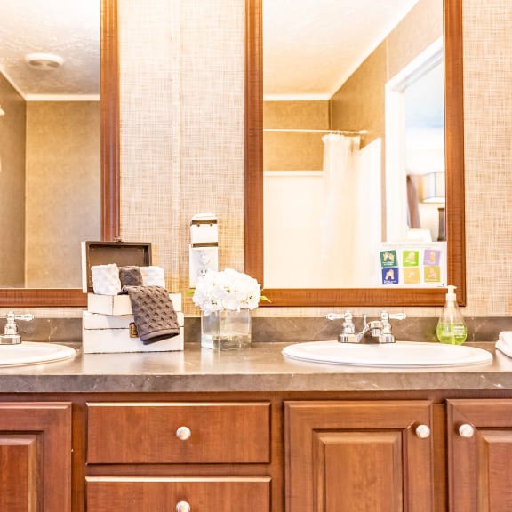 Bathroom Area at Pine Village Rental Homes in Sanford, NC