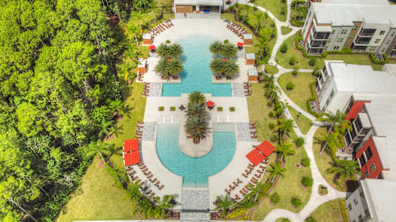arial view of the resort