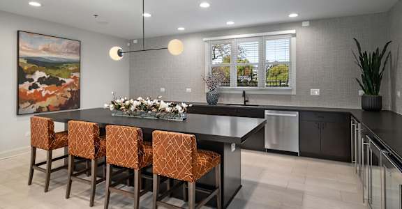Newly remodeled clubhouse kitchen for resident events