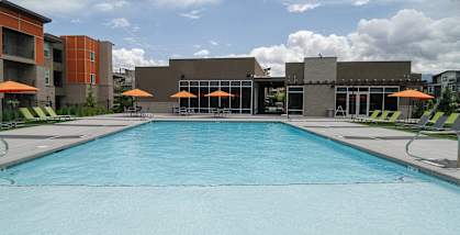 Community Clubhouse With Swimming Pool at Lofts at 7800 Apartments, Midvale, Utah
