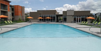 Community Clubhouse With Swimming Pool at Lofts at 7800 Apartments, Midvale, Utah