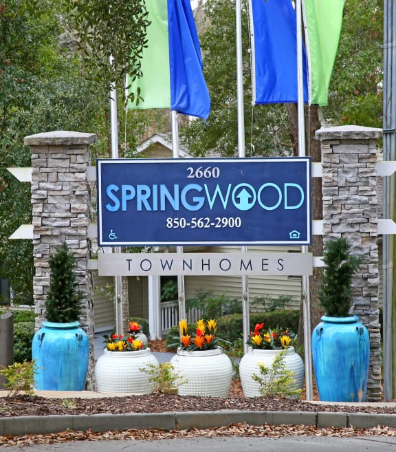 a sign with flags