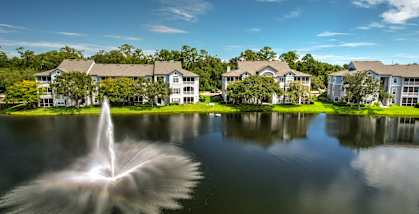 Gorgeous lake and fountain views