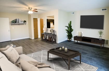 a living room with a couch and a coffee table at Quail Meadow Apartments, Ohio, 45240