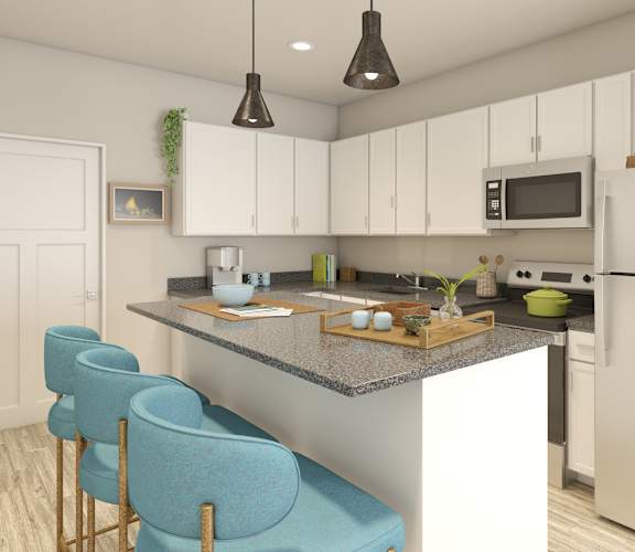 Refrigerator And Kitchen Appliances at Greenwood Commons Apartments, Delaware, Ohio
