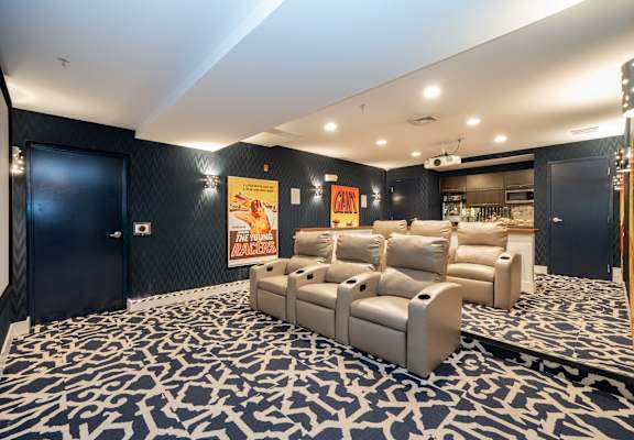 a living room with a couch and a tv