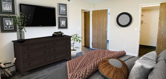 a living room with a couch and a television at Quail Meadow Apartments, Ohio, 45240