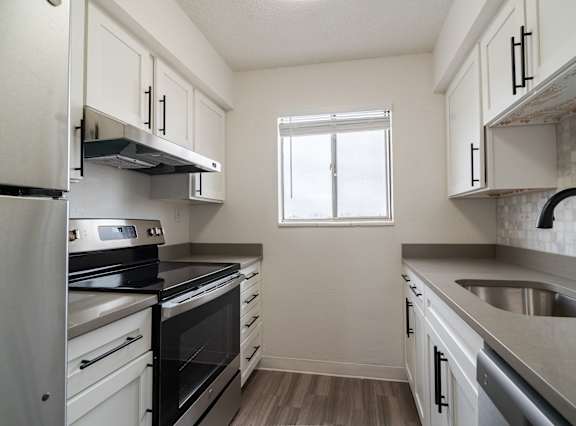 Kitchen area at Postmark at Littleton Apartments, Littleton, Colorado