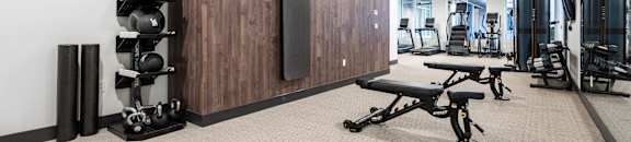 the gym at the flats at obsidian