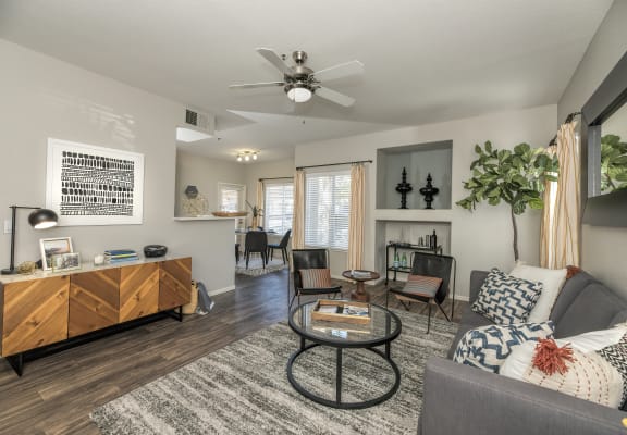 modern living room at Somerfield at Lakeside Apartments Elk Grove, CA