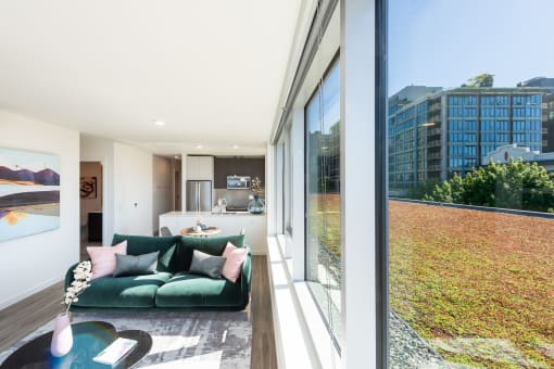 Living Spaces With Large Windows, Beautiful Views at 10 Clay Apartments in Seattle, WA