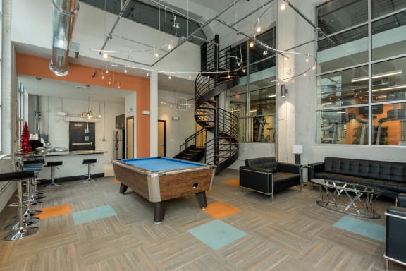 Pool Table in the Middle of a Room at The Locks Apartments, Richmond, 23219