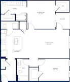 1 Bedroom Floor Plan at Watermark at Harvest Junction, Longmont, 80501