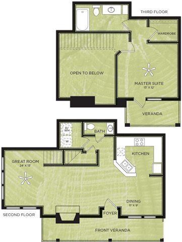 1 Bedroom 1 Bathroom Floor Plan