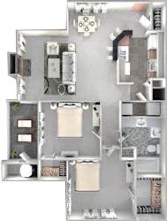 1025 Square-Foot PALMETTO Floor Plan at Crestmont at Thornblade, Greenville, SC, 29615