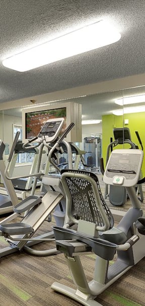 A gym with treadmills and exercise equipment. at Lou Park, St. Louis Park, MN, 55426