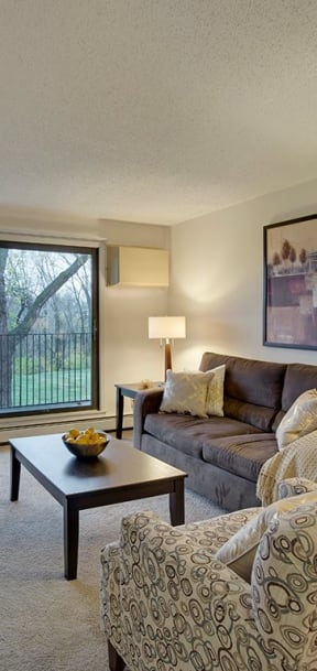 Balconies with several views to choose from. at Willow Pond, Burnsville, MN