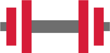a red and gray striped flag on a white background