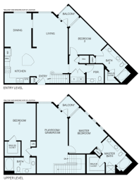 3 Bed 2 Bath plan C1 Floor Plan at Accent, Los Angeles