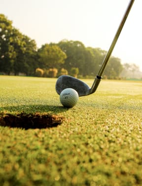a golfer teeing off at a golf course at La Terraza, Phoenix, AZ, 85018