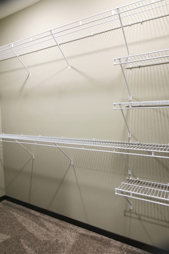 Expansive walk in closet in 3 bedroom apartment for rent at North Pointe Villas best apartments Lincoln NE 68521
