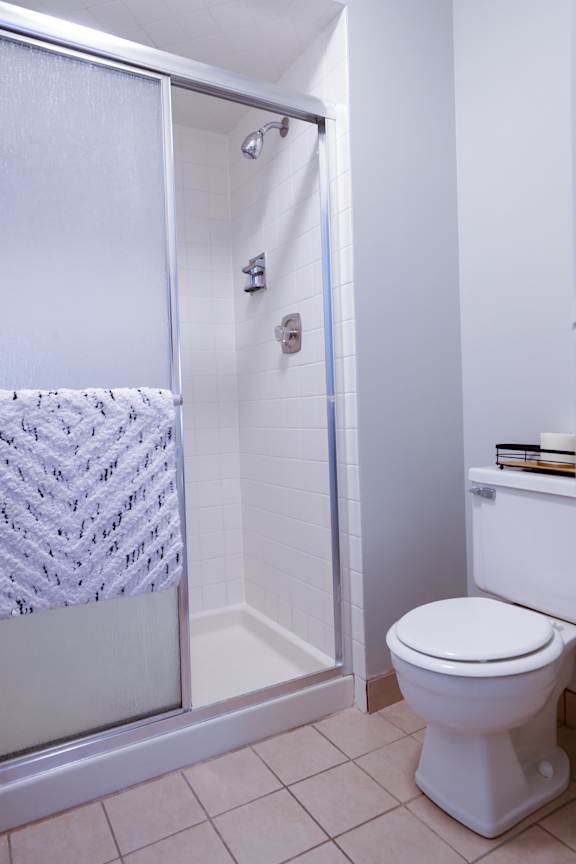 Private master bedroom bathroom with stand up shower