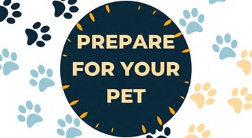a sign that says prepare for your pet