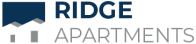 The property logo in blue and gray for Ridge Apartments in South Daytona