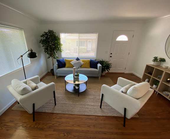 staged apartment living room