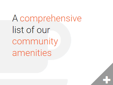 a comprehensive list of our community amenities with a cup of coffee