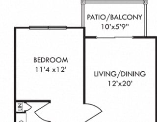 Hummingbird. 1 bedroom apartment. Kitchen with island open to living/dinning rooms. 1 full bathroom. Walk-in closet. Patio/balcony.