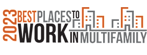 The image is about the best places to work in a multifamily setting in 2023.