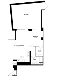 1 Bedroom, 1 Bathroom - 949 square feet