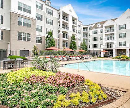our apartments offer a swimming pool at Emblem Alpharetta, Alpharetta, GA