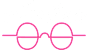 A pair of pink glasses with the words "The Benjamin" written above them.