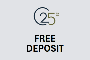A dark blue background with a green circle containing the letters "PP" and the words "FREE DEPOSIT" written below it.