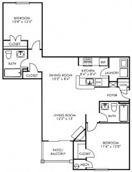 Berkeley. 2 bedroom apartment. Kitchen with bartop open to living/dinning rooms. fireplace. 2 full bathrooms. Walk-in closest, master. Patio/balcony.