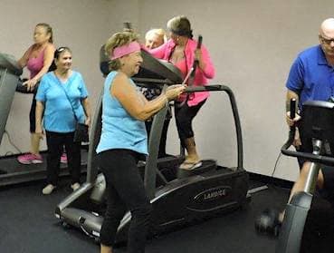 B'nai B'rith I, II, & III apartments in deerfield beach residents enjoying the fitness center