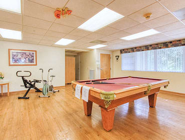 pool table and exercise equipment