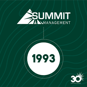 a logo for summit management with the year 1993 in a circle