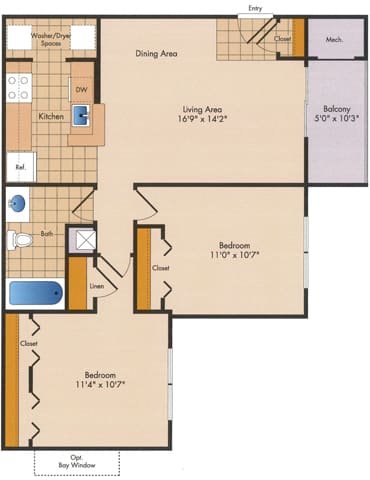 2 bedroom luxury apartments with balcony, prince frederick, md