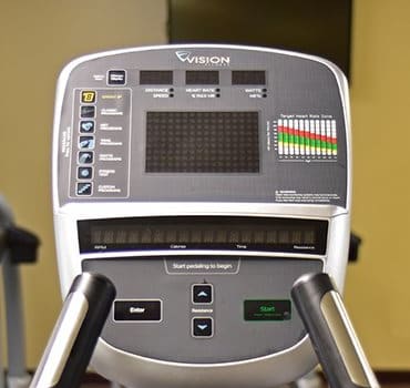 a monitor on the back of a chair